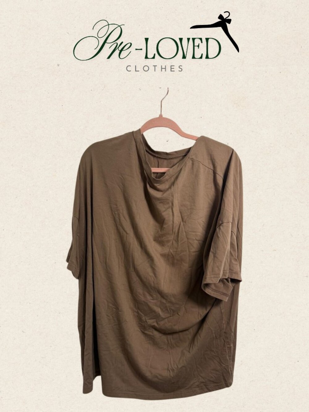 Olive Drape Neck Tee